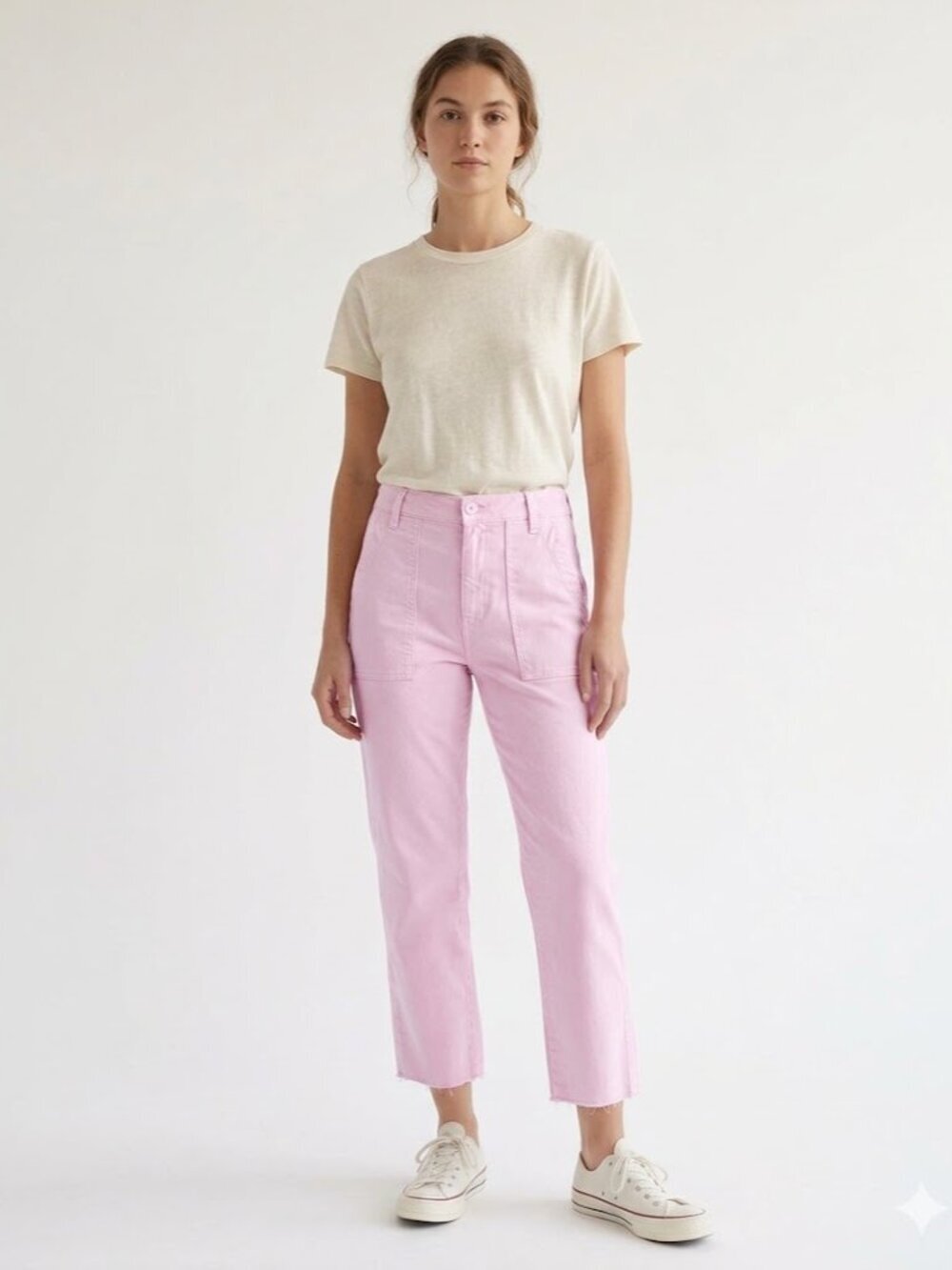 AMO Easy Army Trouser Light Peony Pink Size 32 NWT Utility Pants